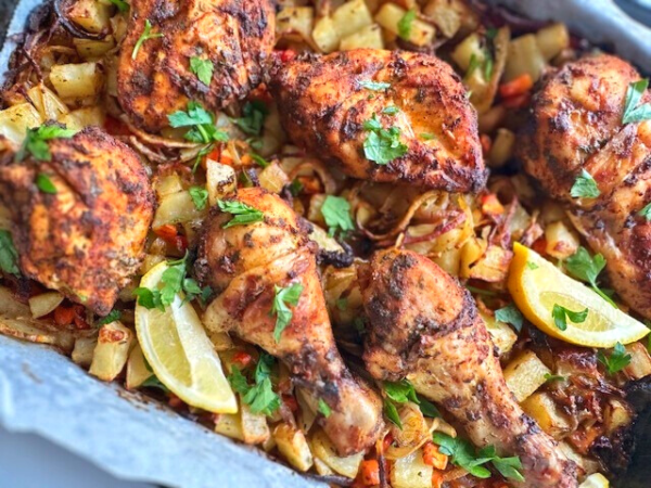Chicken & Potato Tray Bake - Young Soul Kitchen
