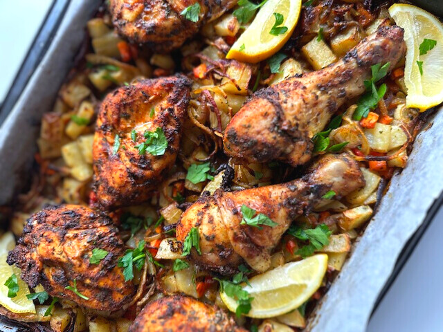 Chicken & Potato Tray Bake - Young Soul Kitchen